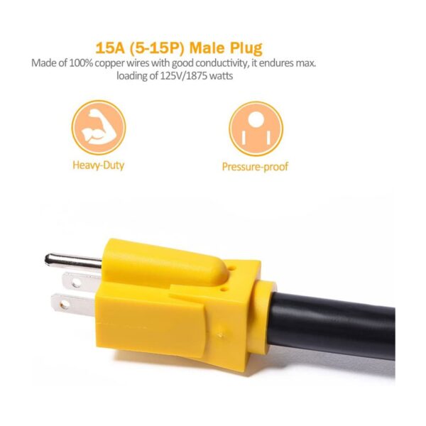 ⁦SnowyFox RV 15Amp to 50Amp Adapter - 15Male⁩ - الصورة ⁦2⁩