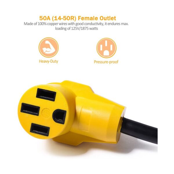 ⁦SnowyFox RV 15Amp to 50Amp Adapter - 15Male⁩ - الصورة ⁦5⁩