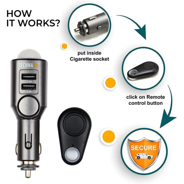 ⁦Technaxx car Alarm with Charging Function TX-100⁩ - الصورة ⁦3⁩