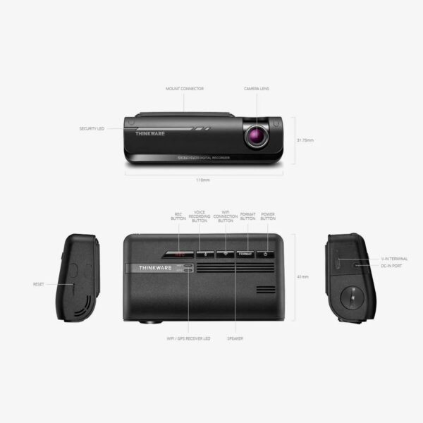 ⁦Thinkware F770 Dash Cam Dual Channel Wifi GPS 16GB⁩ - الصورة ⁦3⁩