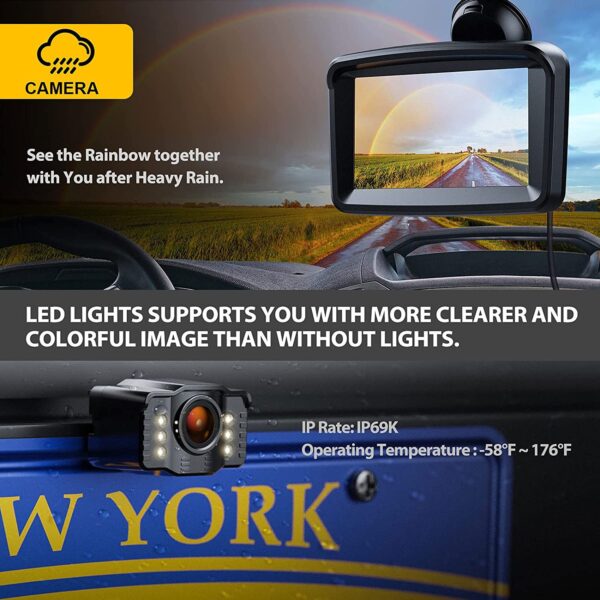 ⁦5" Monitor with 1080P Backup Camera for Truck⁩ - الصورة ⁦3⁩