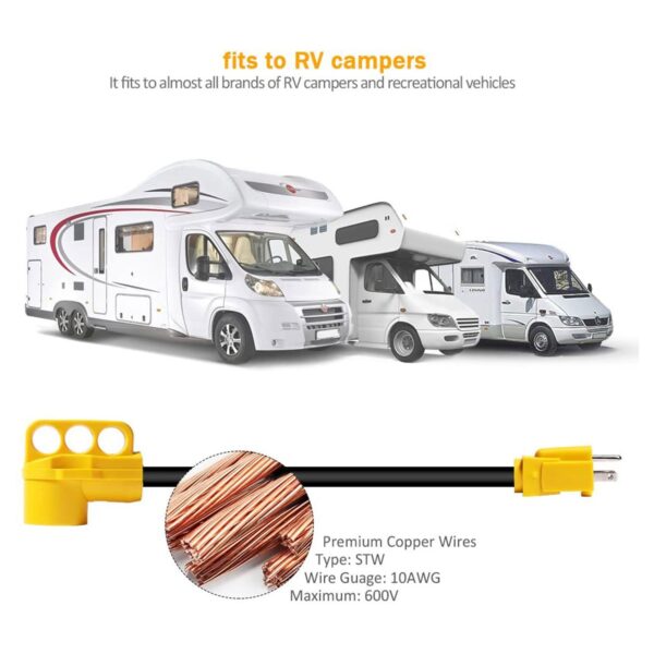 ⁦SnowyFox RV 15Amp to 50Amp Adapter - 15Male⁩ - الصورة ⁦4⁩